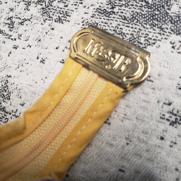 Vintage Maggi B Yellow Quilted Floral Toiletry Makeup Bag Made in Canada - Picture 10 of 16